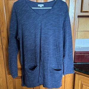 J. Jill Navy Long Sleeve Top